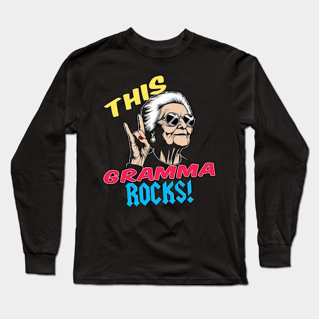 Cool Gramma Rocks! Long Sleeve T-Shirt by MetalByte